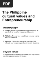 The Philippine Cultural Values and Entrepreneurship