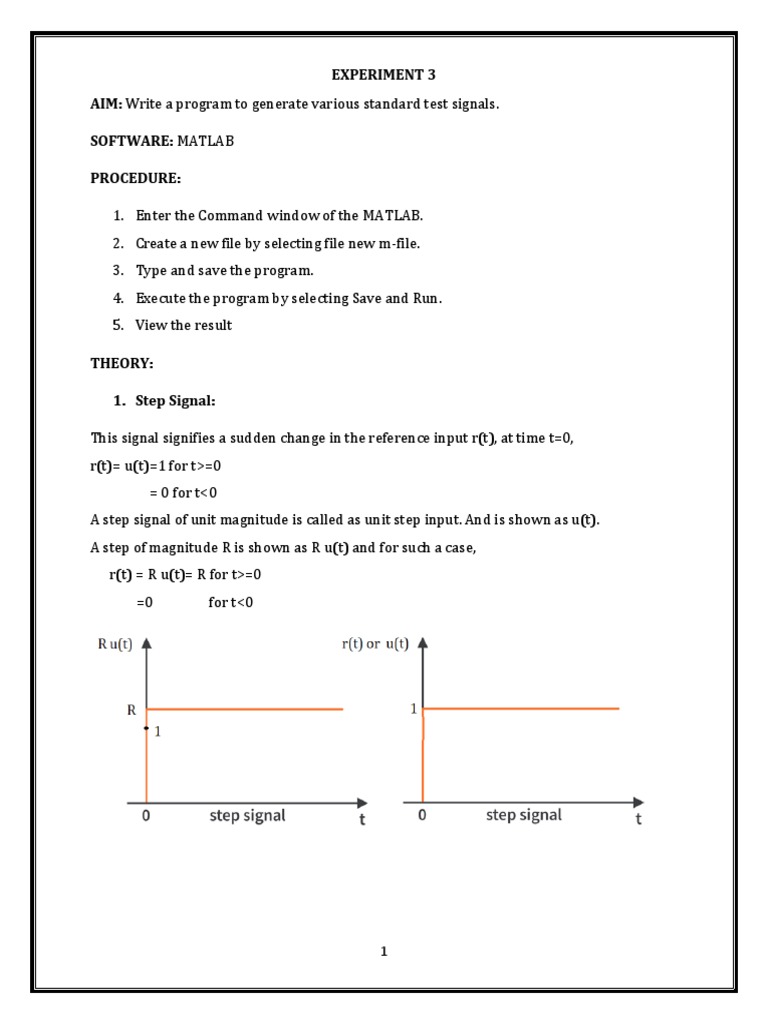 Experiment 3 AIM: Write A Program To Generate Various Standard Test ...