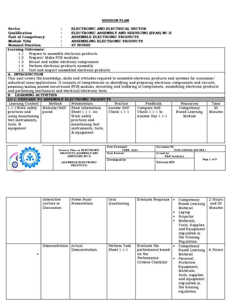 PCB Module Assembly Training Plan | PDF | Printed Circuit Board ...