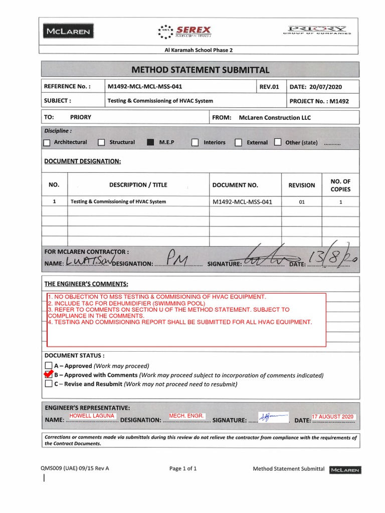 HVAC Testing & Commissioning Report | PDF | Duct (Flow) | Personal ...