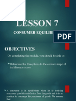 Lesson 7: Consumer Equilibrium
