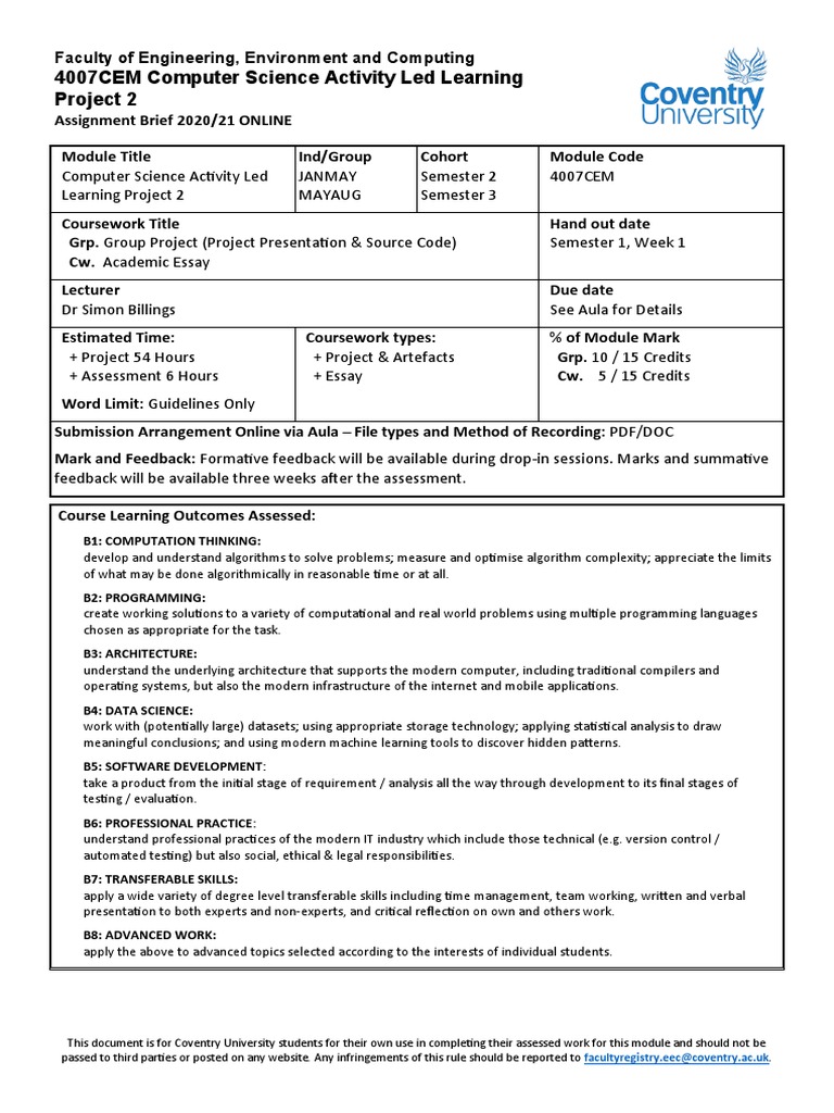 Computer Science Project Guidelines | PDF | Computer Programming ...