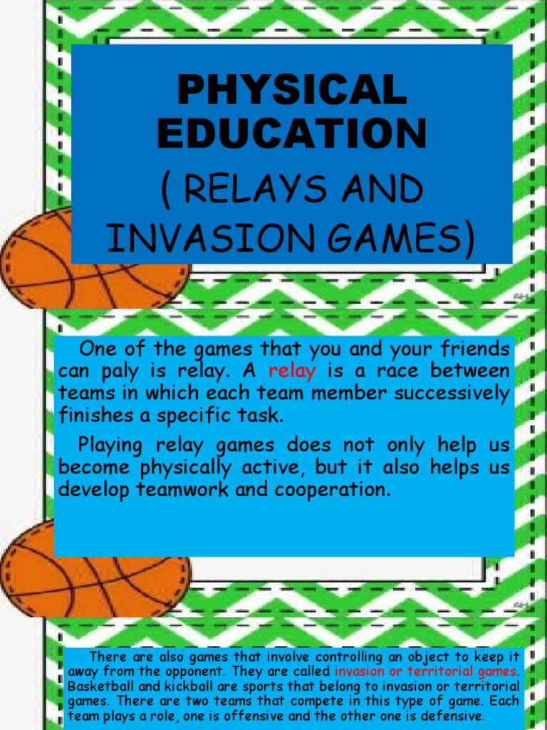 Physical Education Relays and Invasion Games PDF