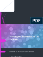 9 Writing The Statement of The Problem