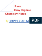 Sachin Rana Unacademy Organic Chemistry Notes : Download Now