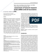 Comprehensive Assessment of Humoral Response After P Fizer BNT162b2 mRNA Covid-19 Vaccination: A Three-Case Series