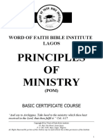 Principles OF Ministry: Word of Faith Bible Institute Lagos