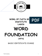 Word Foundation: Word of Faith Bible Institute Lagos
