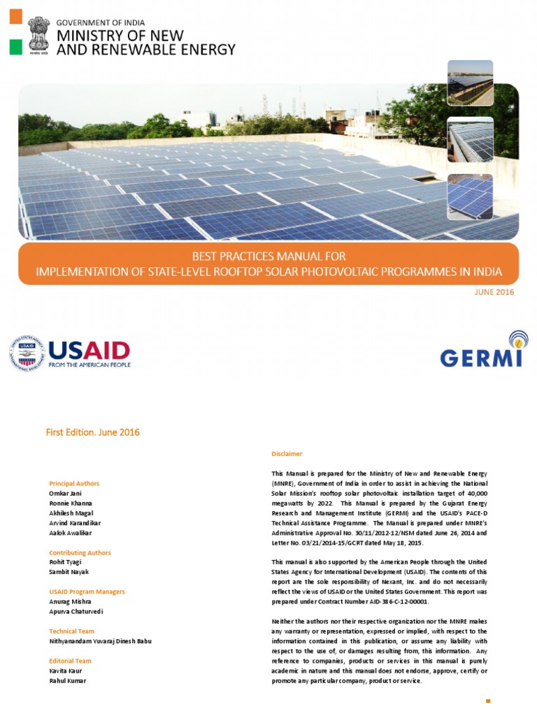 Best Practice For Solar Roof Top Projects in India | PDF ...