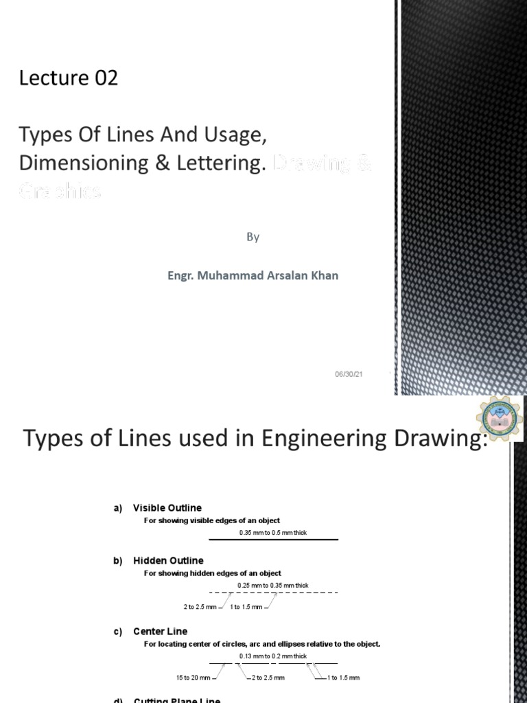 Week 2 Types of Line, Lettering & Dimensioning. | PDF | Shape | Dimension