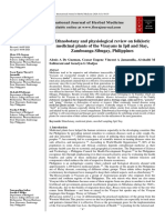 Ethnobotany and Physiological Review On Folkloric Medicinal Plants of The Visayans in Ipil and Siay, Zamboanga Sibugay, Philippines