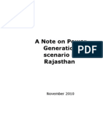 A Note On Power Generation Scenario in Rajasthan: November 2010