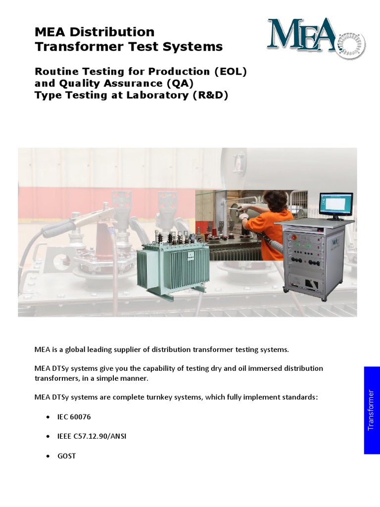 Comprehensive Overview of MEA Distribution Transformer Testing Systems