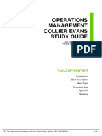 Operations Management Collier Evans Study Guide: Table of Content