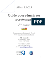 Guide Pour Reussir Ses Recrutements - Albert Paoli