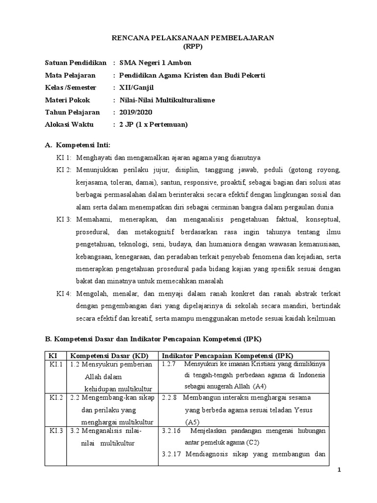 RPP Untuk Ukin | PDF