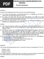 Chapter 12: Tax Deduction at Source and Introduction To Tax Collection Practice Questions