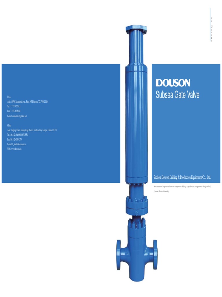 Subsea Gate Valve Suzhou Douson Drilling & Production Equipment Co., LTD PDF Subsea