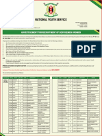 National Youth Service: Advertisement For Recruitment of Servicemen/ Women