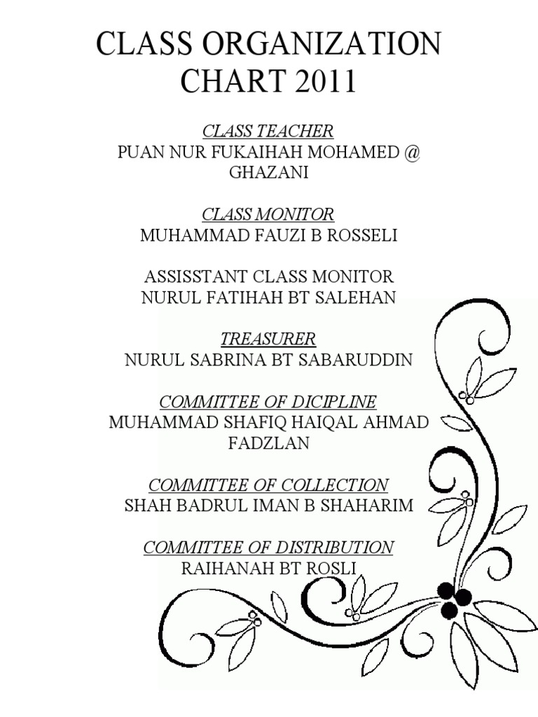 Class Organization Chart 2011 | PDF