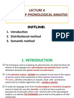 LECTURE 6 METHODS FOR PHONOLOGICAL ANALYSIS