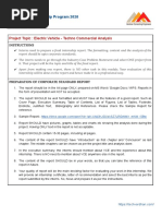 Project Topic: Electric Vehicle - Techno Commercial Analysis