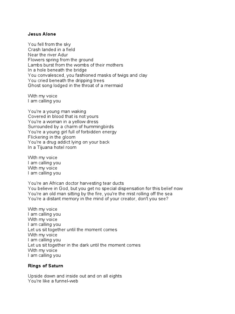 Skeleton Tree Lyrics PDF Nature