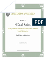 Ni Kadek Surianti: Certificate of Appreciation