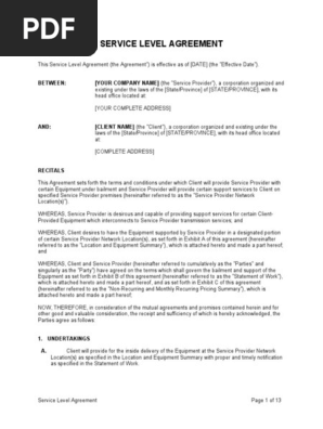 Service Level Agreement