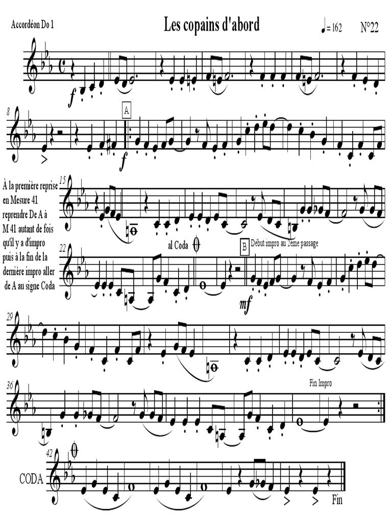 Les Copains D Abord Partition Piano Pdf 22 - Les Copains D Abord - Accordeon - Do - 1 | PDF | Musique classique |  Divertissement (Général)