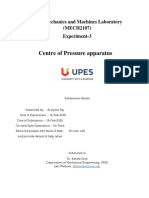 Centre of Pressure Apparatus: Fluid Mechanics and Machines Laboratory (MECH2107) Experiment-3