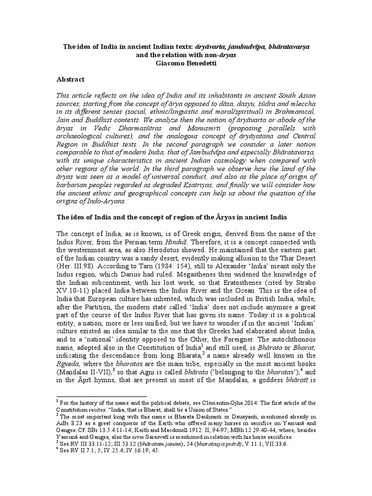 The Idea of India in Ancient Indian Text PDF Religion And Belief