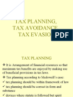 Tax Planning, Tax Avoidance, Tax Evasion