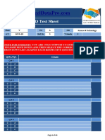 MCQ Test Sheet Excel Template