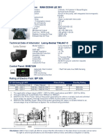 Technical Data of Engine: MAN D2840 LE 201: EP 520 Rating at 0.8PF Prime Rating Standby Rating