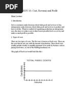 LESSON 16 - Cost, Revenue and Profit