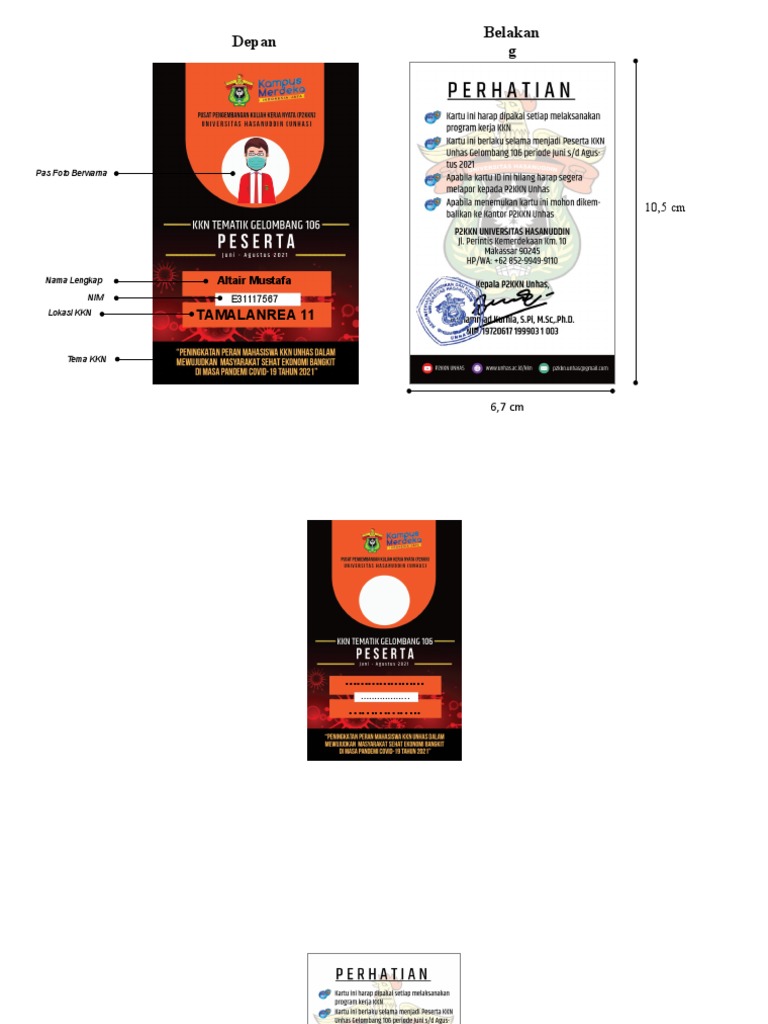 Template ID Card KKN Estetik | PDF