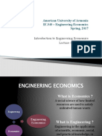 American University of Armenia IE 340 - Engineering Economics Spring, 2017