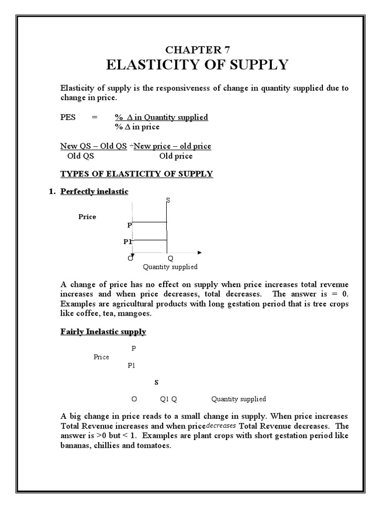 Understanding Elasticity of Supply | PDF | Price Elasticity Of Demand ...