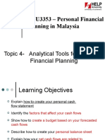 Topic 4 - Analytical Tools For Financial Planning