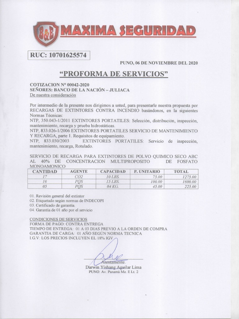 Proforma B&E | PDF