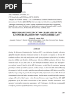 Performance of Education Graduates in The Licensure Examination For Teachers (Let)