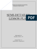 Semi-Detailed Lesson Plan: Pamantasan NG Lungsod NG Maynila College of Education