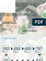 Completely Randomized Design: Arif Rahman