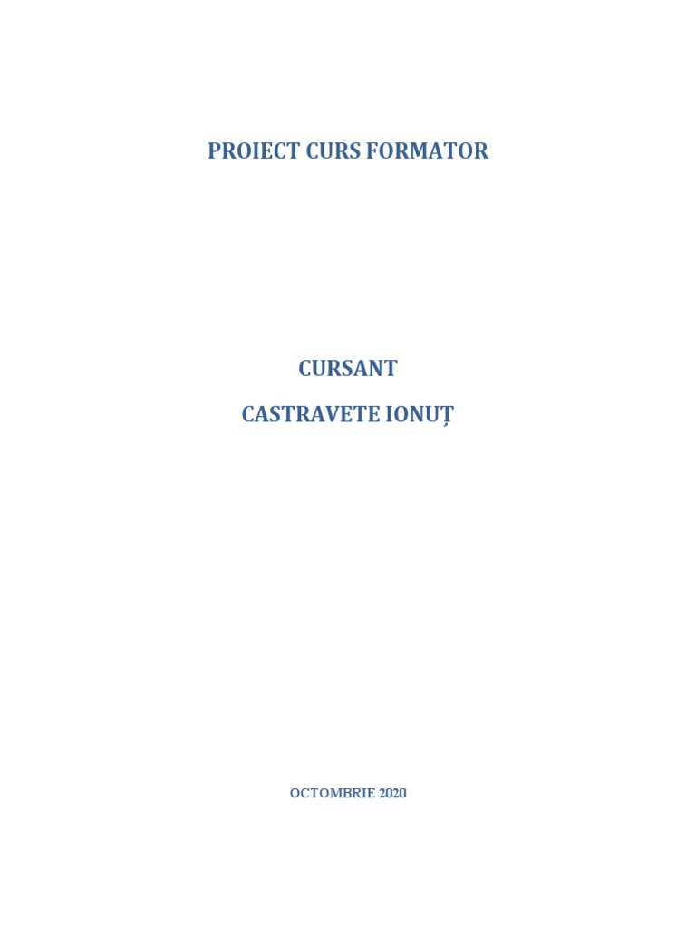 Proiect Formator | PDF