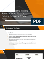 An Evaluation of The Booking System of Inday Elyssa's Catering Services and Party Needs