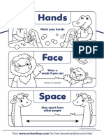 Hands Face Space Colouring Sheet