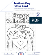 Valentines Card Giraffes Activity Sheet Amended