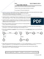 Physics Homework #131 Electrostatics Electric Fields: © J. Kovalcin 2000