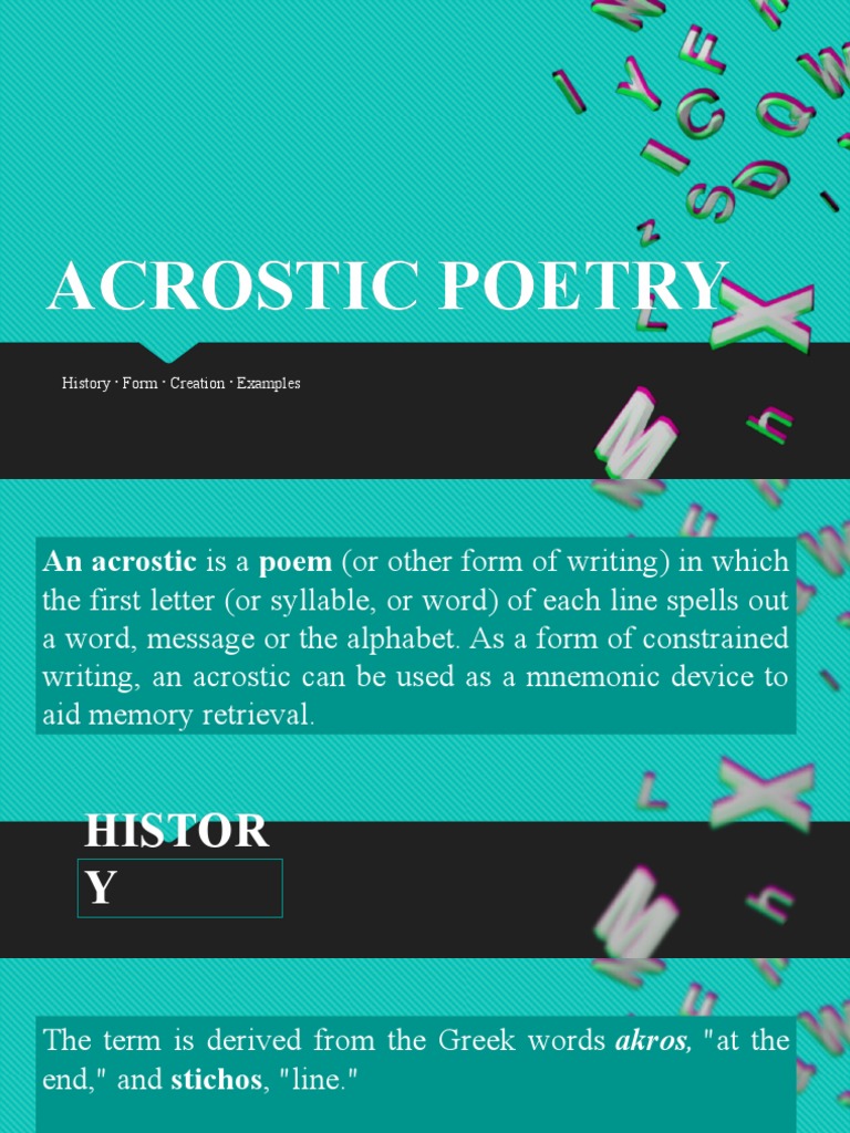 Acrostic Poetry: History and Examples | PDF